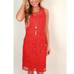 J Crew Red Lace Sheath Dress Sleeveless Cocktail Party Wedding Guest
